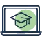 Minimalist icon of a laptop with a graduation cap, symbolizing empowering team training. Best Payment Solutions provides comprehensive learning resources for business growth.